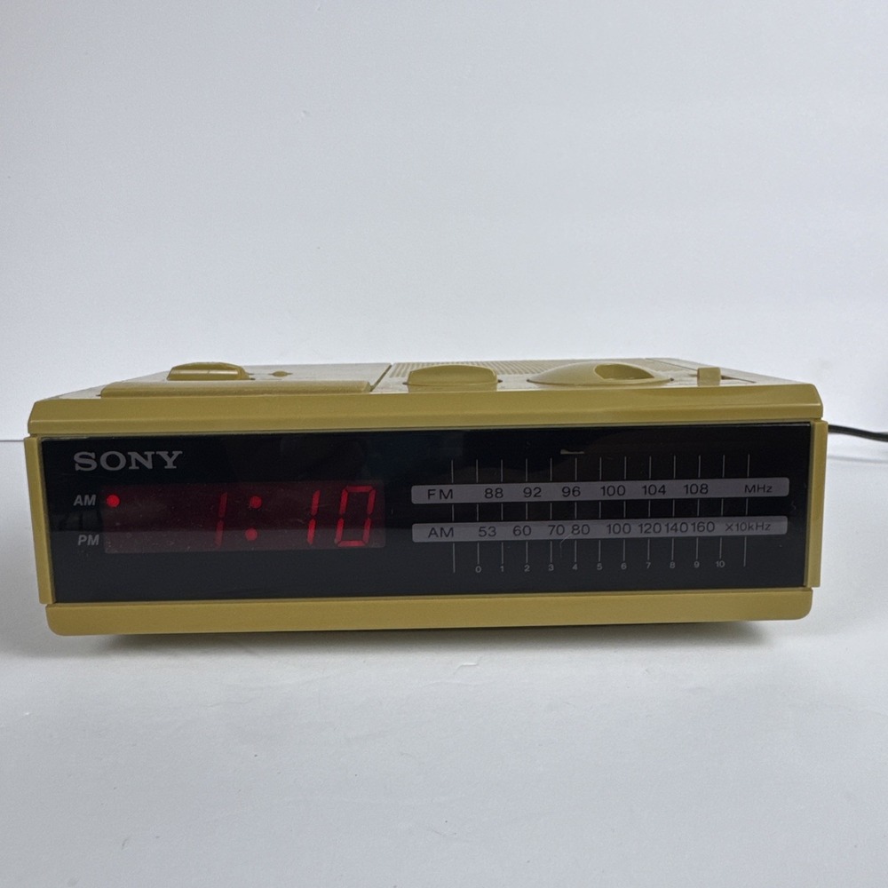 Sony Dream Machine ICF-C2W Vintage FM/AM Clock Radio Beige Tested Taiwan